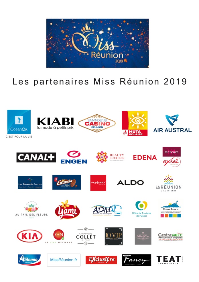 Les Partenaires Miss Réunion 2019 !
