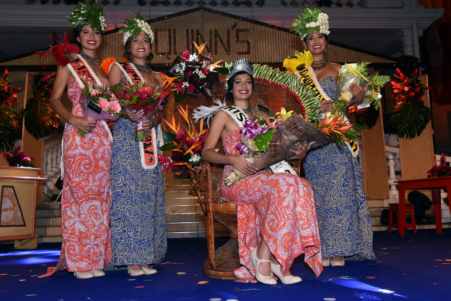 Miss Tahiti 2017 et ses dauphines
