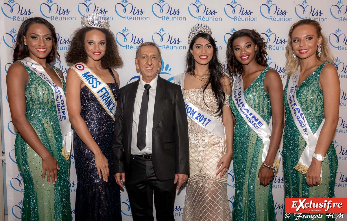 Avec Miss France et ses dauphines, et avec Aziz Patel, délégué Miss France