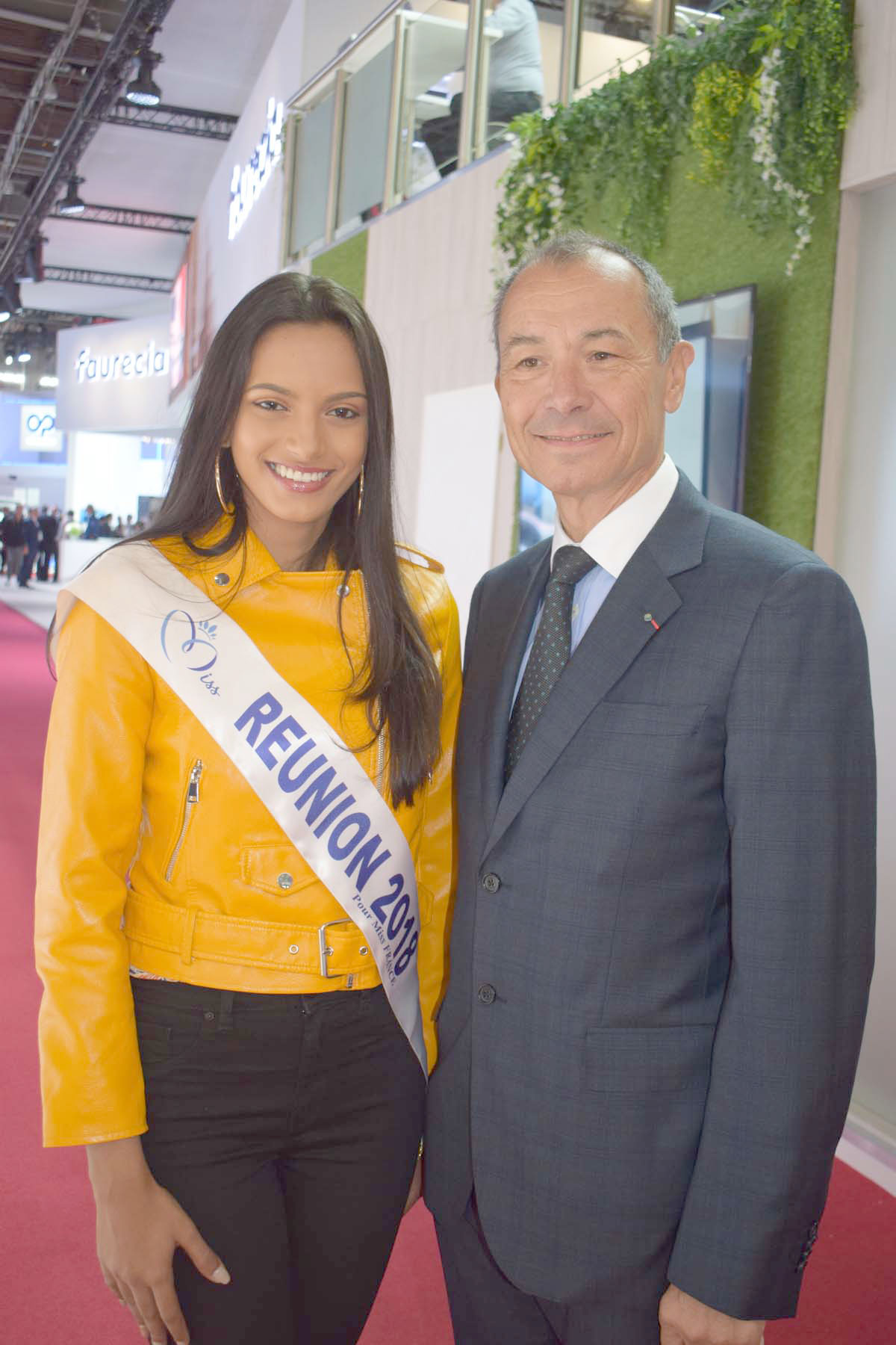 Morgane Soucramanien et Jean-Claude Girot, commissaire général du Mondial de l'Auto