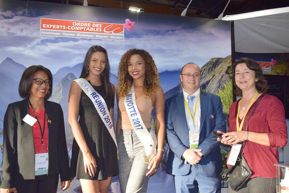 Miss Réunion 2018, Miss Mayotte 2017, Rémy Amato, et Sophie Desmot du CROEC