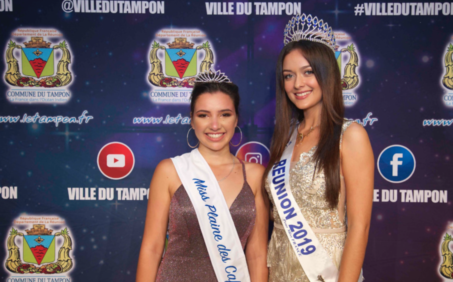 Mélina Siby, Miss Plaine des Cafres 2020, et Morgane Lebon, Miss Réunion 2019