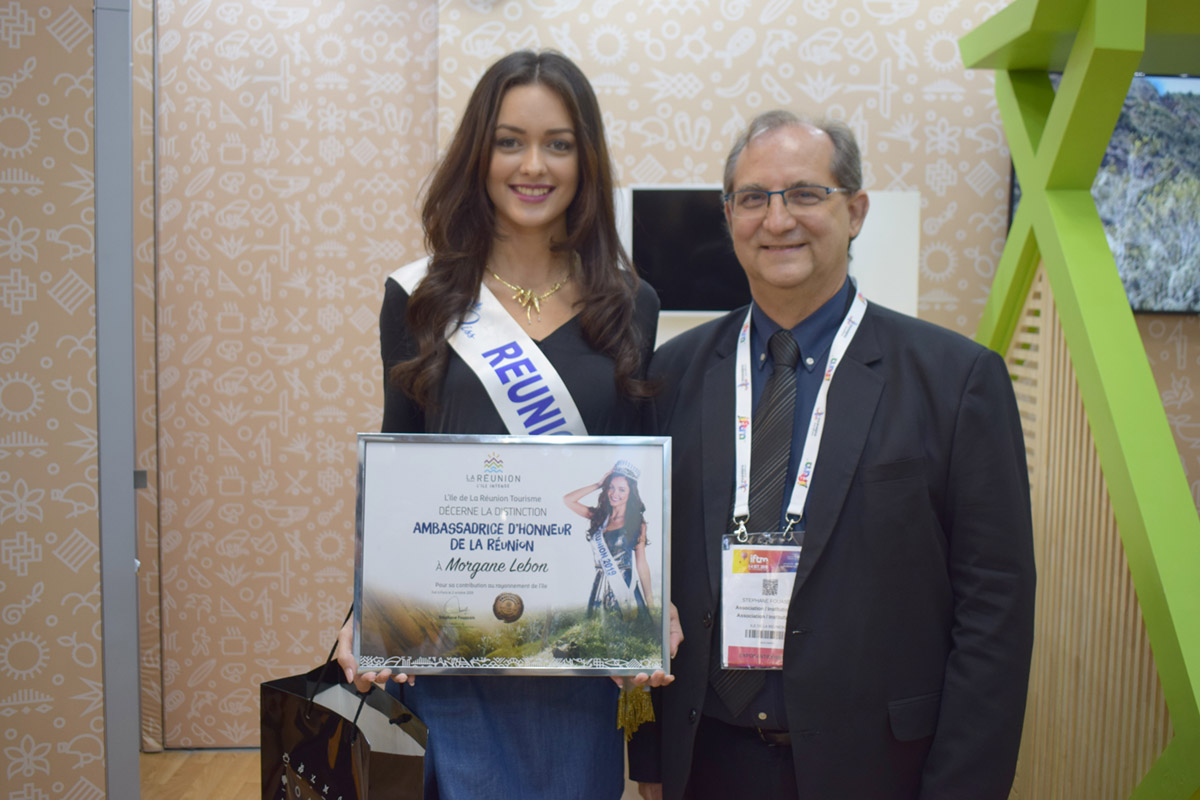 Morgane Lebon, Miss Réunion 2019, et Stéphane Fouassin, président de l'IRT