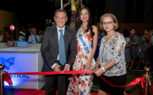 Morgane Lebon à l'inauguration de l'agence rénovée d'Air Austral